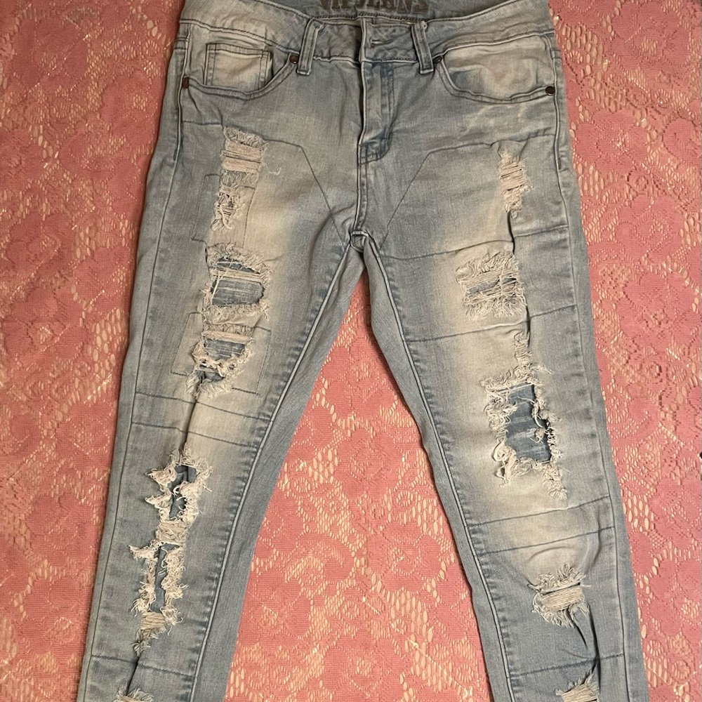 VIP Jeans, Super Light Wash, Faded, Size 7/8